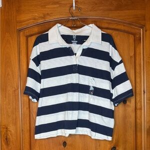 Gap Teen Navy And White Polo Shirt, Size: 18-20